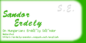 sandor erdely business card